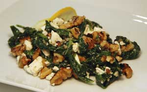Sauteed Spinach with Feta and Walnuts