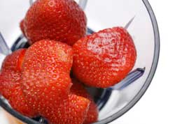 Whole Strawberries in Blender