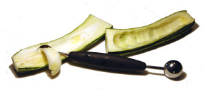 Scooping out Zucchini with Melon Baller