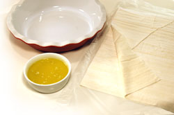 Butter, Pie Plate and Fillo Sheets