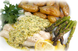 Halibut with Sauce Gribiche