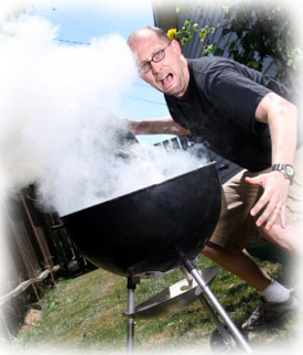 Man Grilling