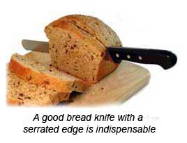 Bread Knife Cutting Loaf
