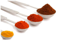 Four Spoons with Spice