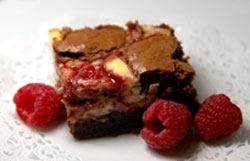 Raspberry Brownies Plated