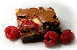 Raspberry Marbled Brownies