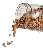 Pinto Beans Pouring from Jar