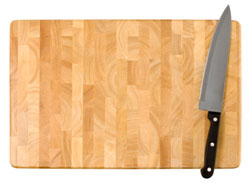 Cutting Board with Knife