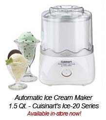 donvier ice cream maker recipes
on Cuisinart's Ice Cream Maker - ICE 20 Series