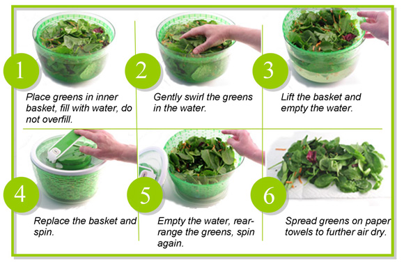 Steps for Washing  Greens