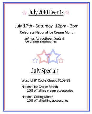 July Events and Specials