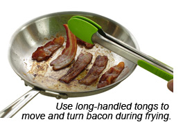 Tongs Handling Bacon