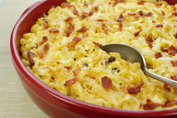 Finished Swiss Mac, Cheese and Bacon