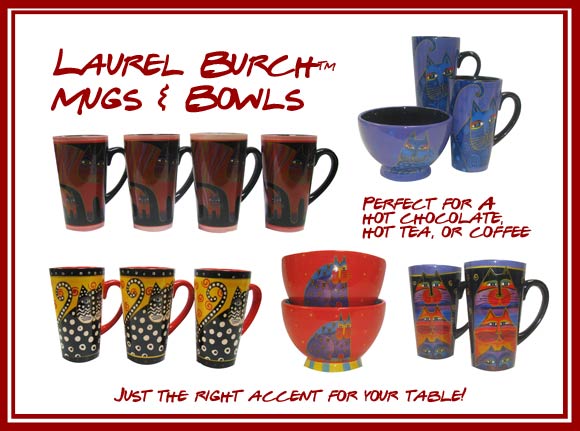 Laurel Burch Mugs and Bowls