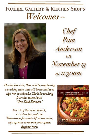 Chef Pam Anderson visits Foxfire Gallery and Kitchen Shops