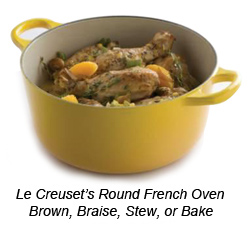 Chicken in Le Creuset's Dijon Round French Oven
