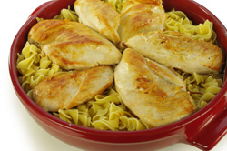 Chicken Breasts on Noodles