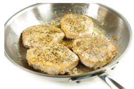 Chops in Frying in Pan