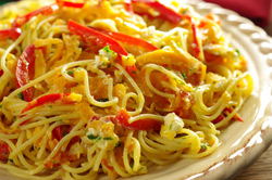 Sweet Potato and Red Pepper Pasta