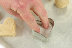 Forming Cake with Cookie Cutter