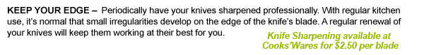 Keep your Knives sharp!