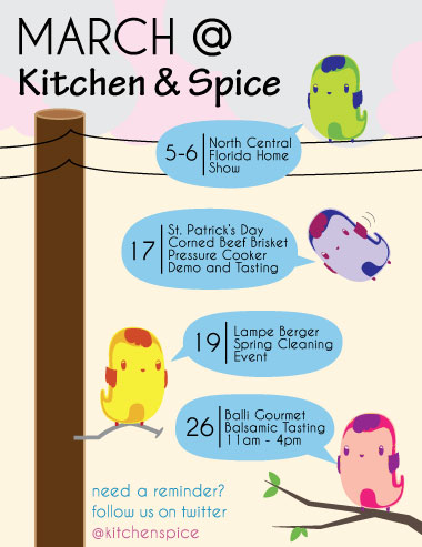 March Events at Kitchen Spice
