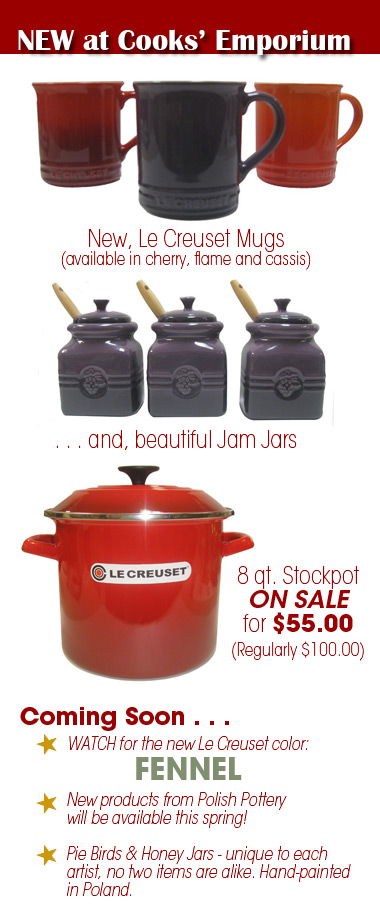New at Cook's Emporium