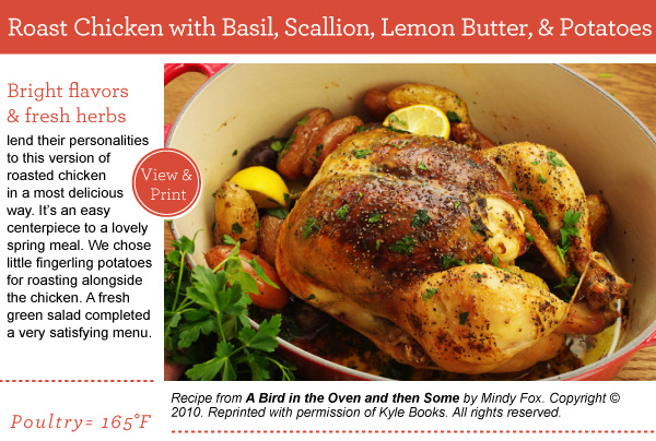 Recipe: Roast Chicken with Basil, Scallion, Lemon Butter, & Potatoes