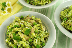 Chicken and Rice Salad with Mint Pesto and Peas