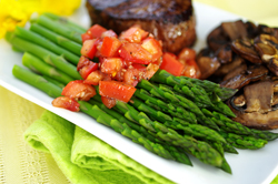 Asparagus with Fresh Tomato Garnish