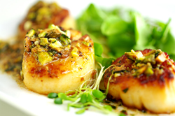 Grill-Seared Scallops with Pistachio-Tarragon Butter