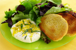 Leafy Green Salad with Lemon-Basil Goat Cheese