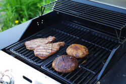 Grilling Steak and Mushrooms