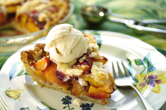 Slice of Peach Pie a la Mode