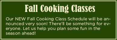Fall Cooking Classes