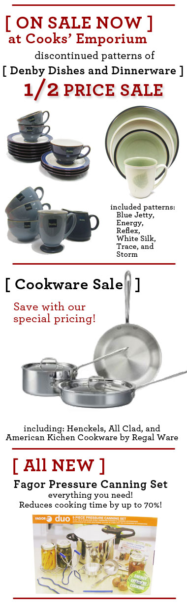 On Sale Now at Cooks' Emporium