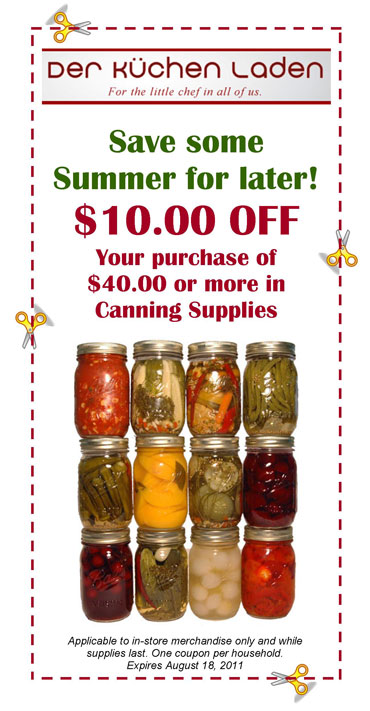 Coupon for Canning Supplies