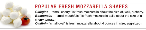 Popular Fresh Mozzarella Shapes