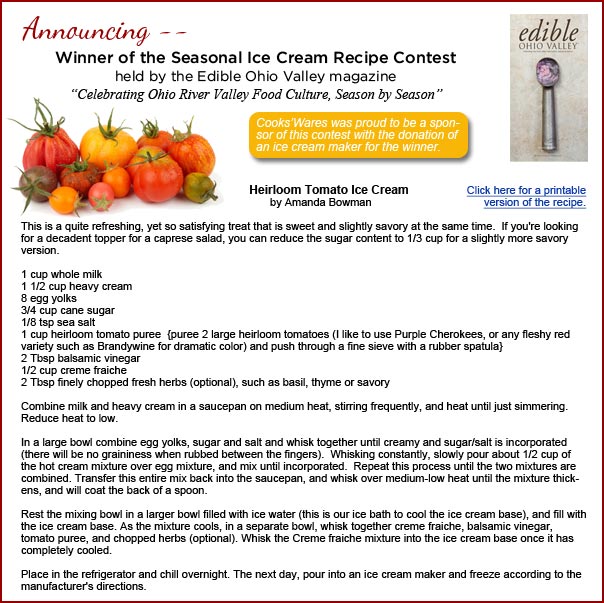 Heirloom Tomato Ice Cream