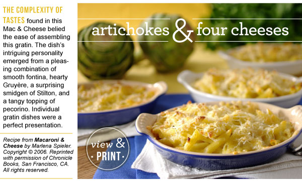 RECIPE: Gratin of Penne with Artichokes & Four Cheeses