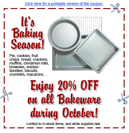 20% OFF Bakeware Coupon