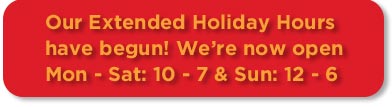 Holiday Hours Have Begun
