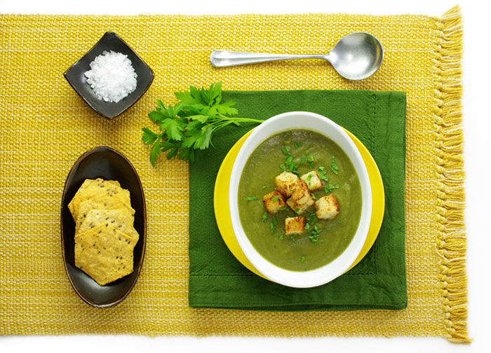 Purée of Swiss Chard and Romaine Soup