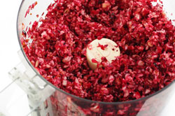 Cranberries in Food Processor