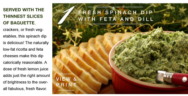 Fresh Spinach Dip with Feta and Dill