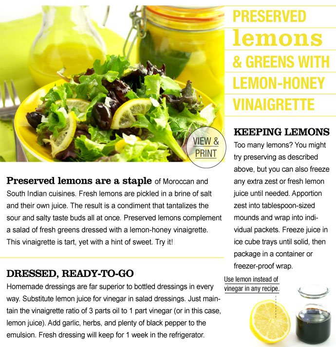 RECIPE: Preserved Lemons & Greens with Lemon-Honey Vinaigrette