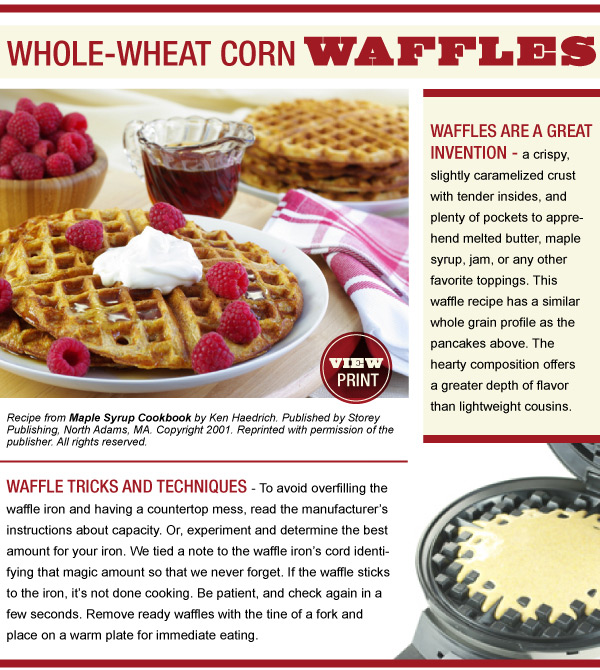 RECIPE: Whole-Wheat Corn Waffles