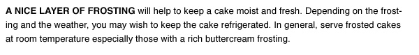 Frosting Keeps Cake Moist