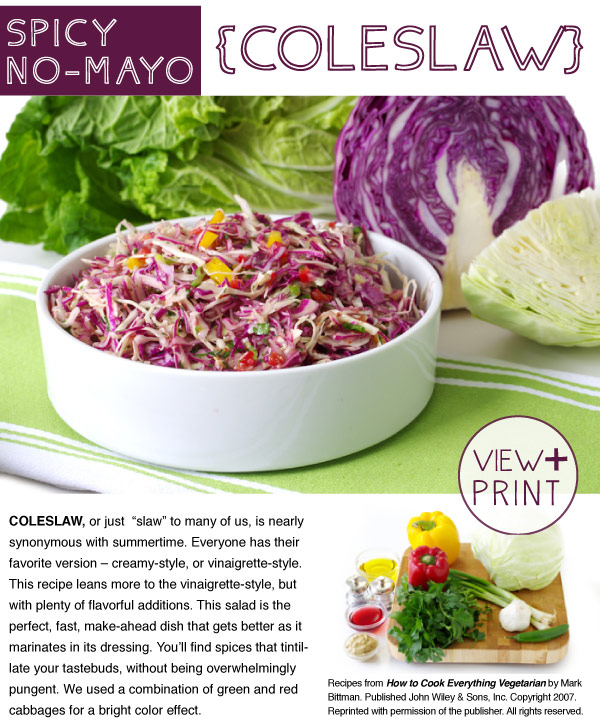 RECIPE: Spicy No-Mayo Coleslaw