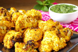 Tandoori Cauliflower with Mint Chutney